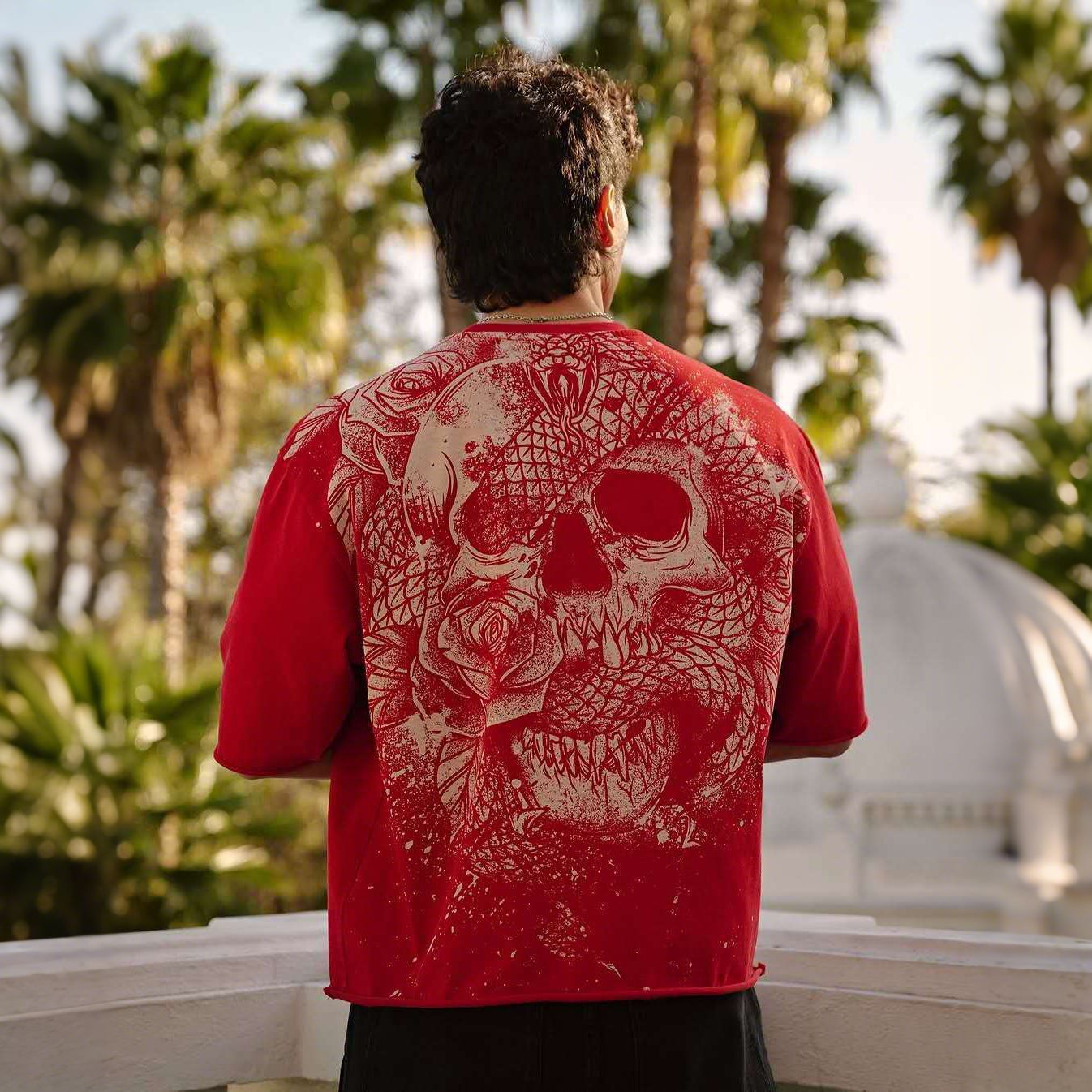 Mens Cotton Oversized T-shirt Gym Sports Casual Wear