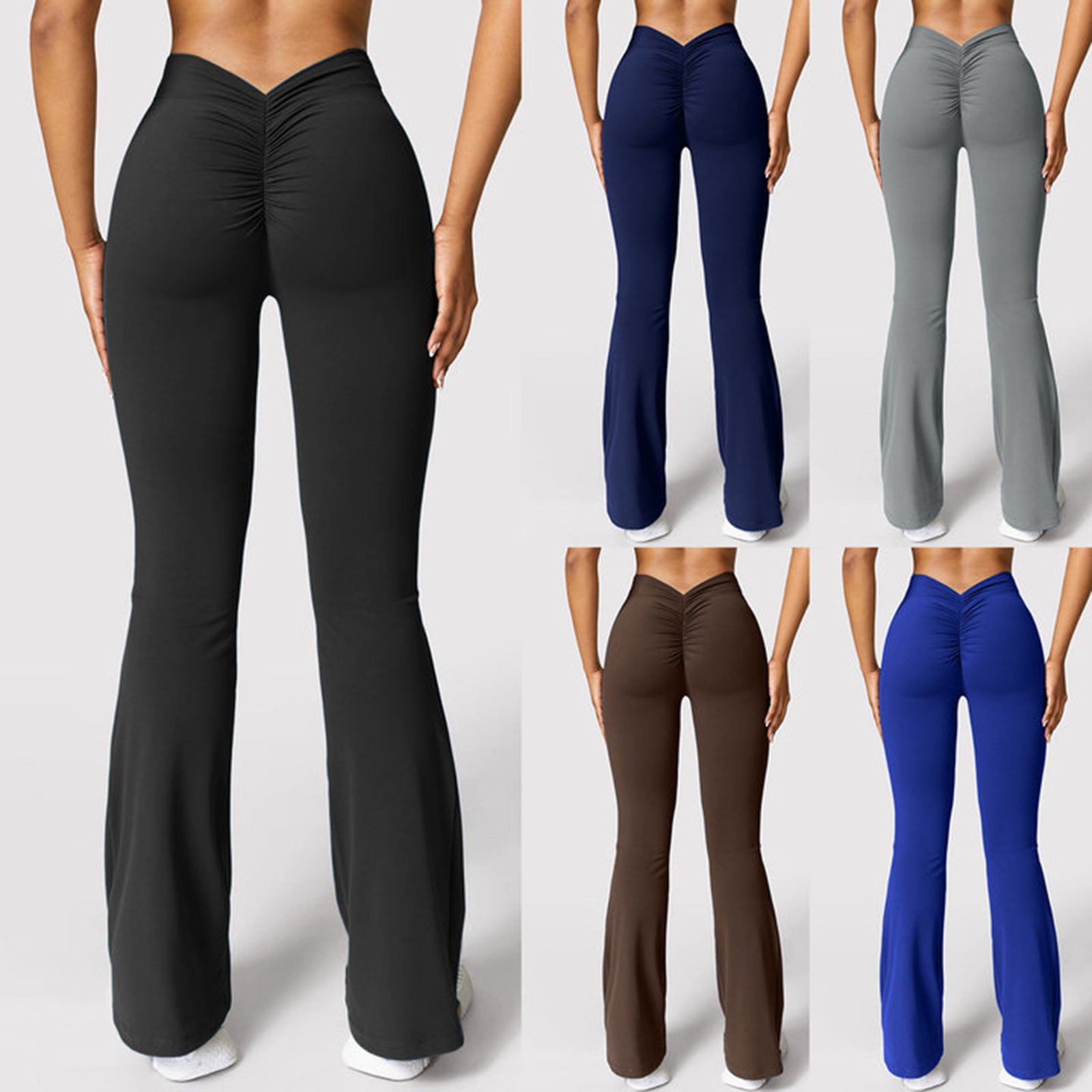 Womens High Waist Flared Yoga Pants