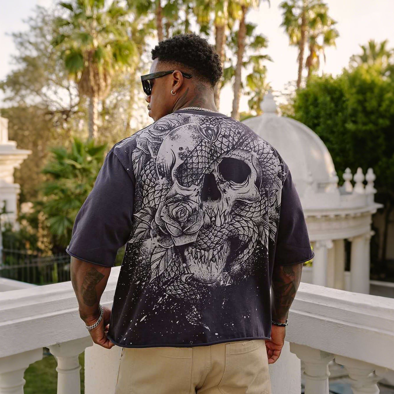 Mens Cotton Oversized T-shirt Gym Sports Casual Wear