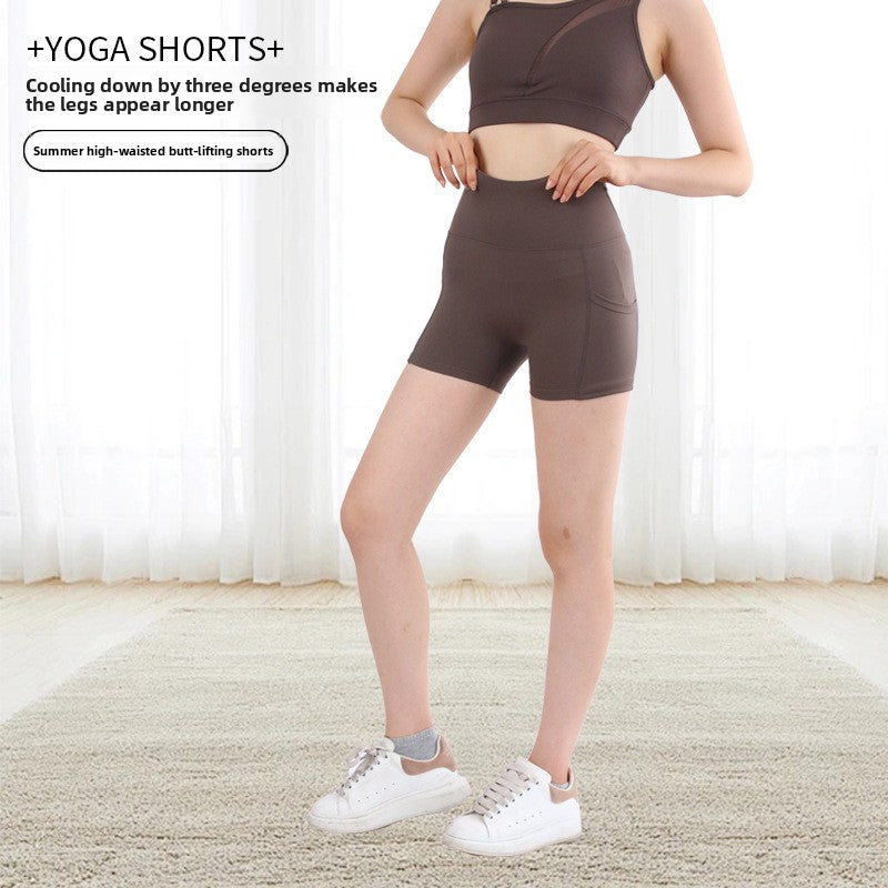 Yoga Sports Shorts High Waist Quick Dry Athletic Pants